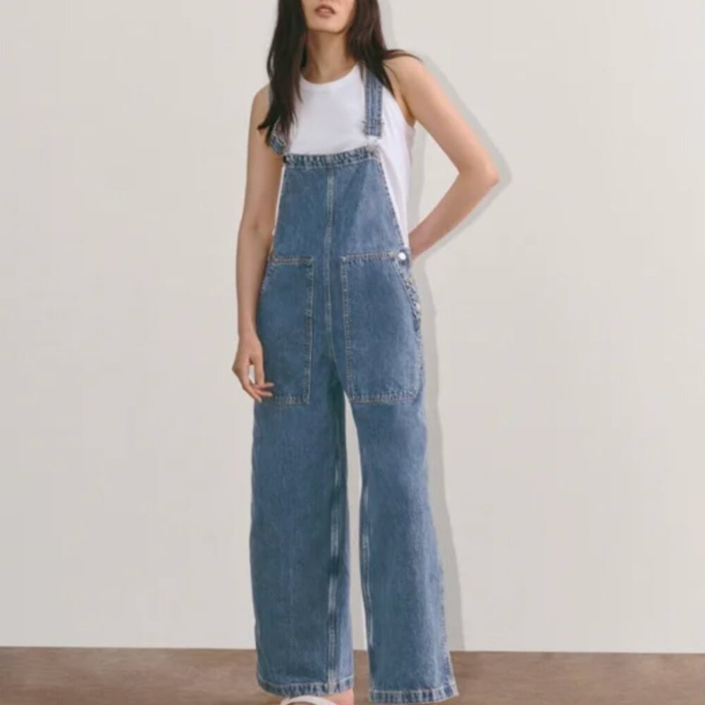 Everlane Denim Gardener Overalls Size Medium EUC